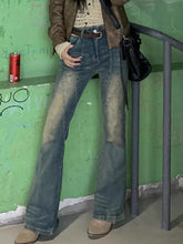 Vintage Distressed Splice Flare Jeans